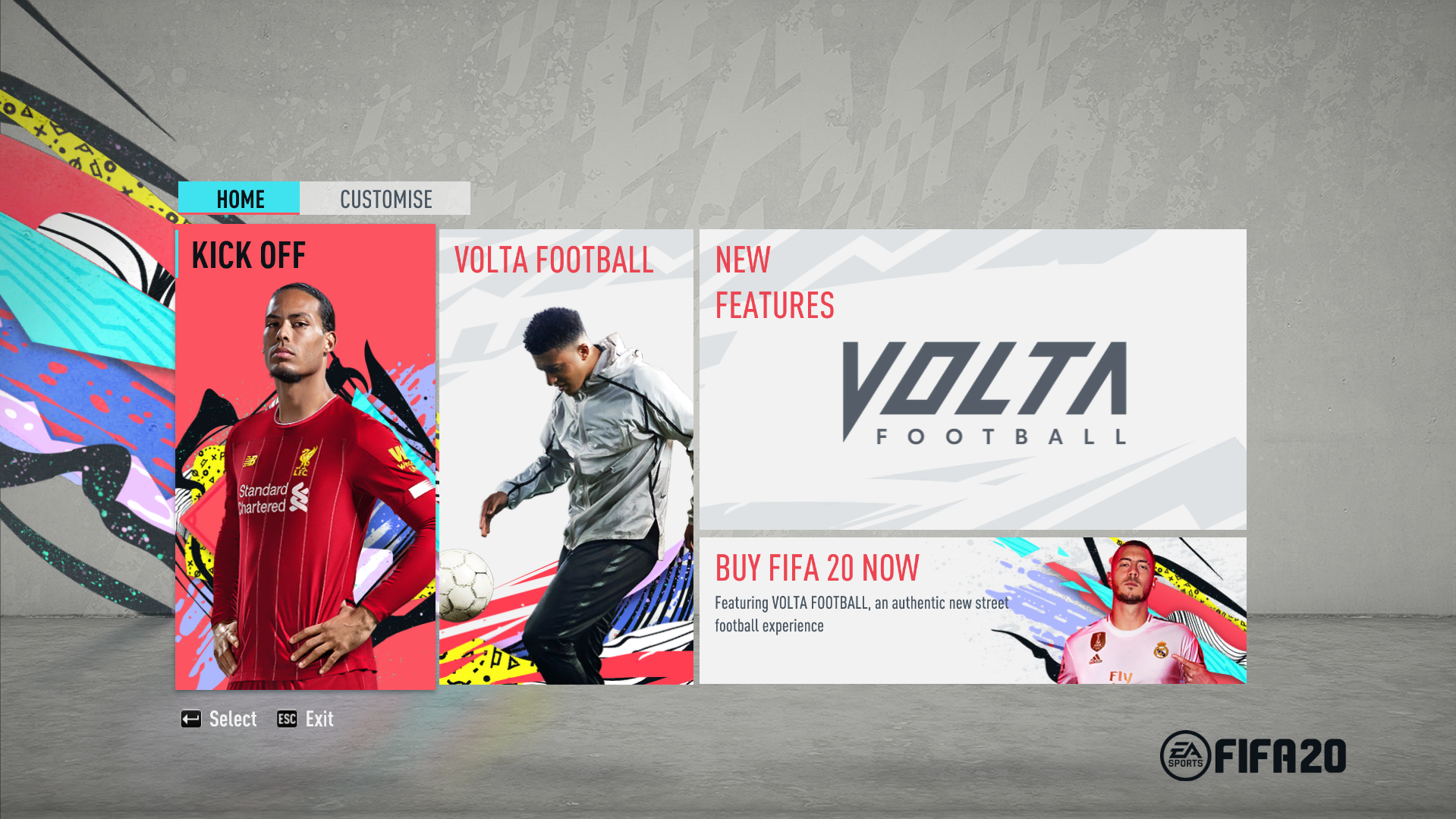 FIFA20 Main UI